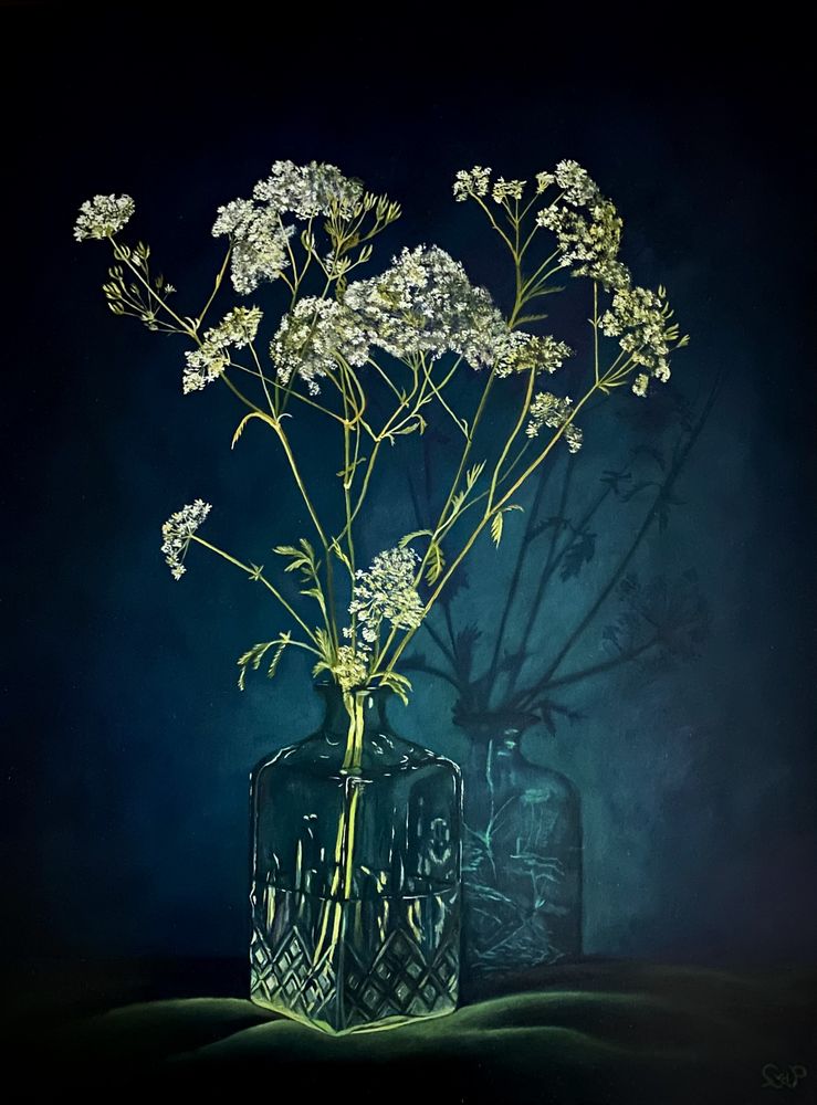 Cow parsley with bottle